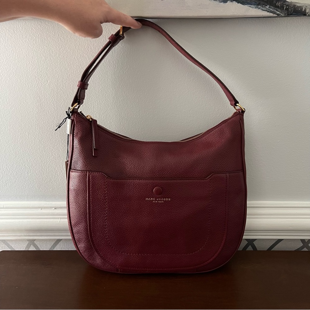 NWT 💎 Marc Jacobs Mulled Wine Leather Empire City Hobo  Shoulder/Crossbody Bag
